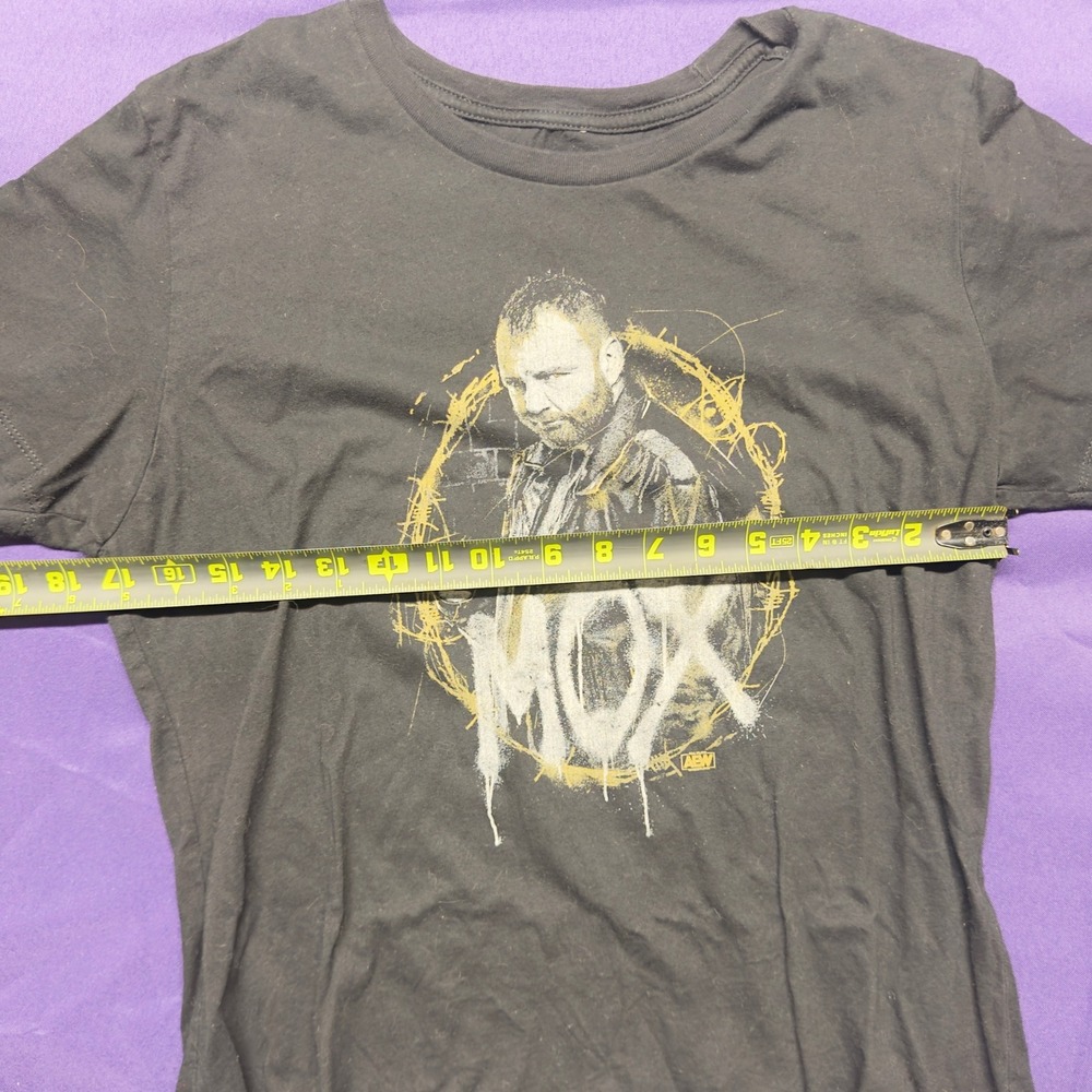 AEW Jon Moxley MOX Graphic Shirt Black Wrestling Tee Distressed Style Size Small - Picture 3 of 5